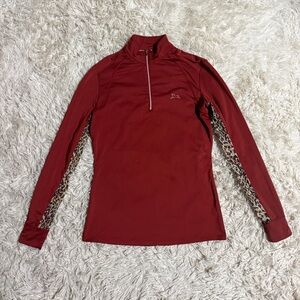 Women’s Small Red/Cheetah RJ Classics Long Sleeve Horseback Riding Sunshirt